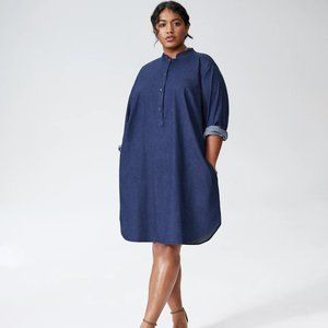 Hannah Denim Shirt Dress (14/16) in Dark Indigo